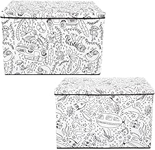 Two Kid's Coloring Bins with Washable Markers