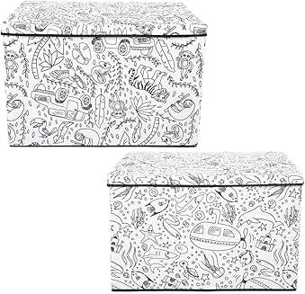Two Kid's Coloring Bins with Washable Markers