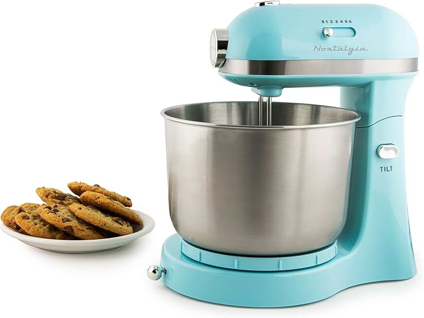 Retro 3.5 Qt Stand Mixer with Tilt Head and Stainless Steel Bowl