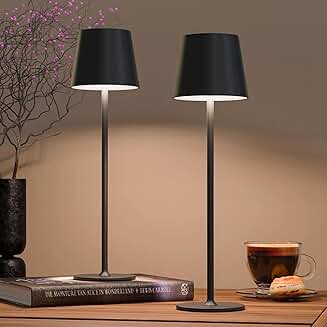 Rechargeable Cordless Table Lamp with Dimming, 2 Pack