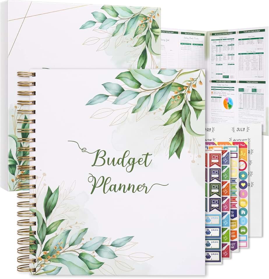 Large 8.5 x 11 Inch Budget Planner with Monthly Organizer