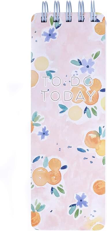 Orange Portable Notepad with 150 Lined Sheets