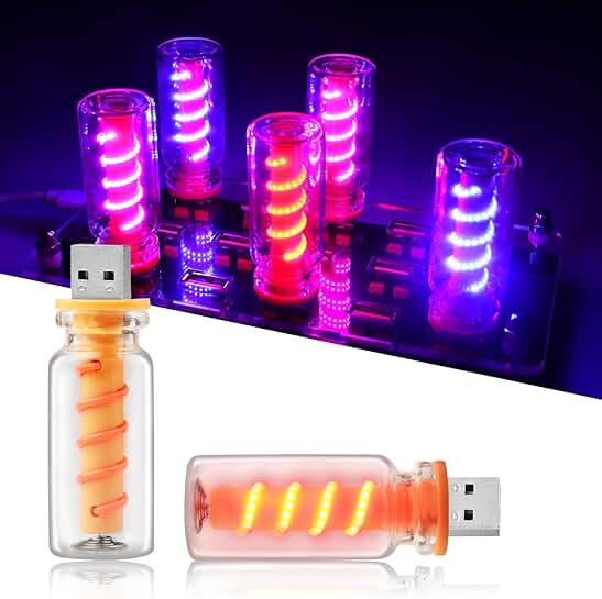 Red USB touch-activated interior car light, 2-pack