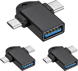 3-Pack USB C and Micro USB to USB 3.0 OTG Adapters