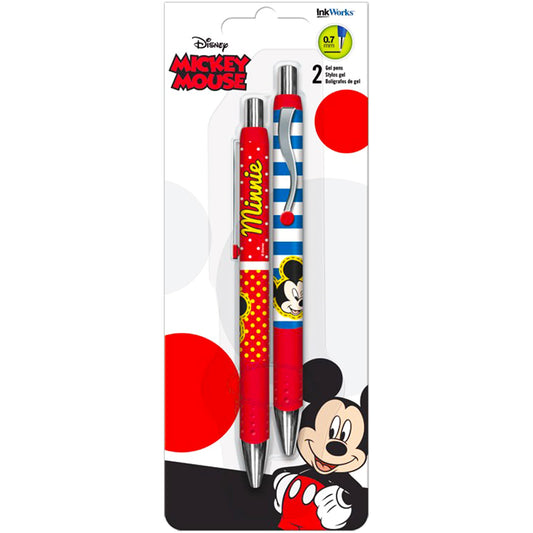 Set of two Mickey and Minnie ballpoint pens