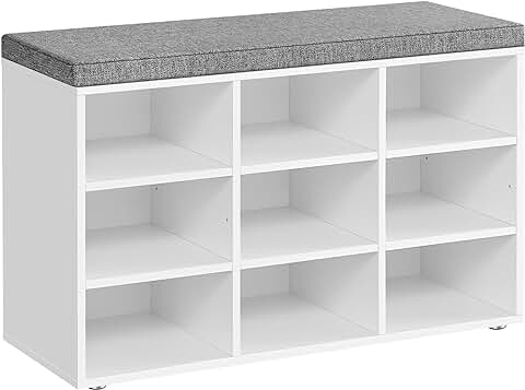 Shoe and Storage Bench with Padded Seat