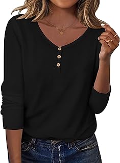 Women's long sleeve V-neck casual blouse