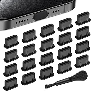 20 Pack Soft Silicone USB C Dust Plugs with Cleaning Brush