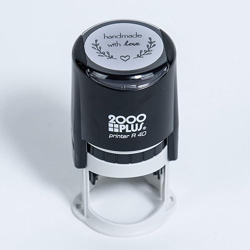Self-Inking Round Stamp with Heart and Olive Branch