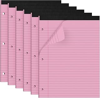 Pink Wide Ruled Legal Notepads, 30 Sheets, 6 Pack