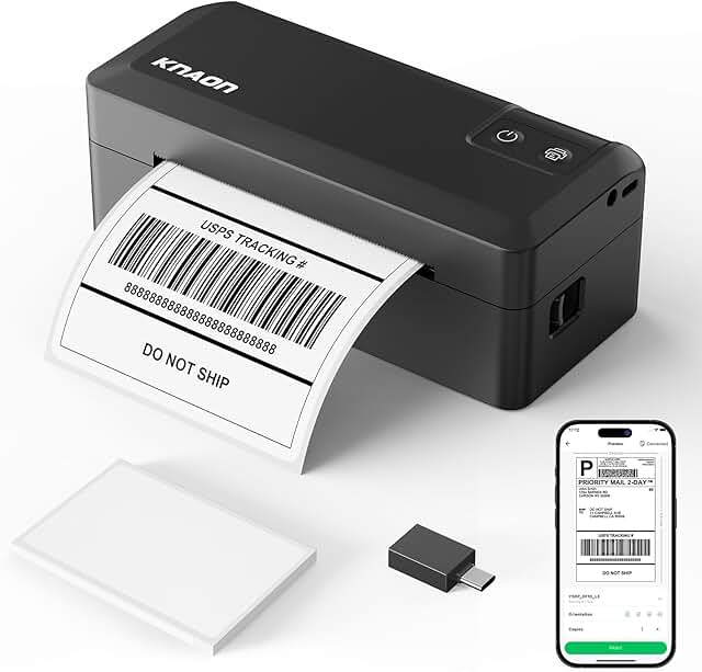 Portable 4x6 Thermal Label Printer with Bluetooth
