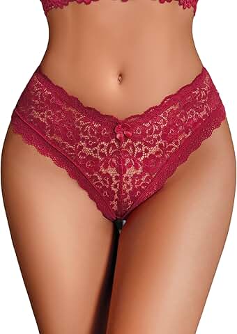 Cute Floral Lace Cheeky Panties with Criss Cross Back