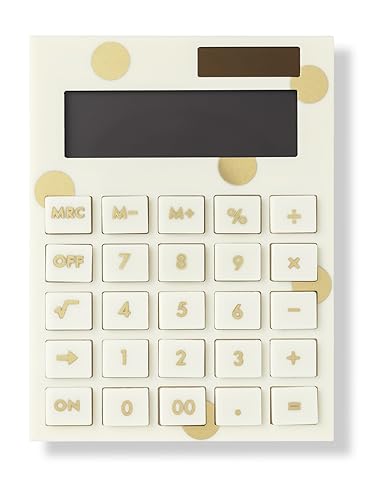 Gold Dot Acrylic Solar Desktop Calculator