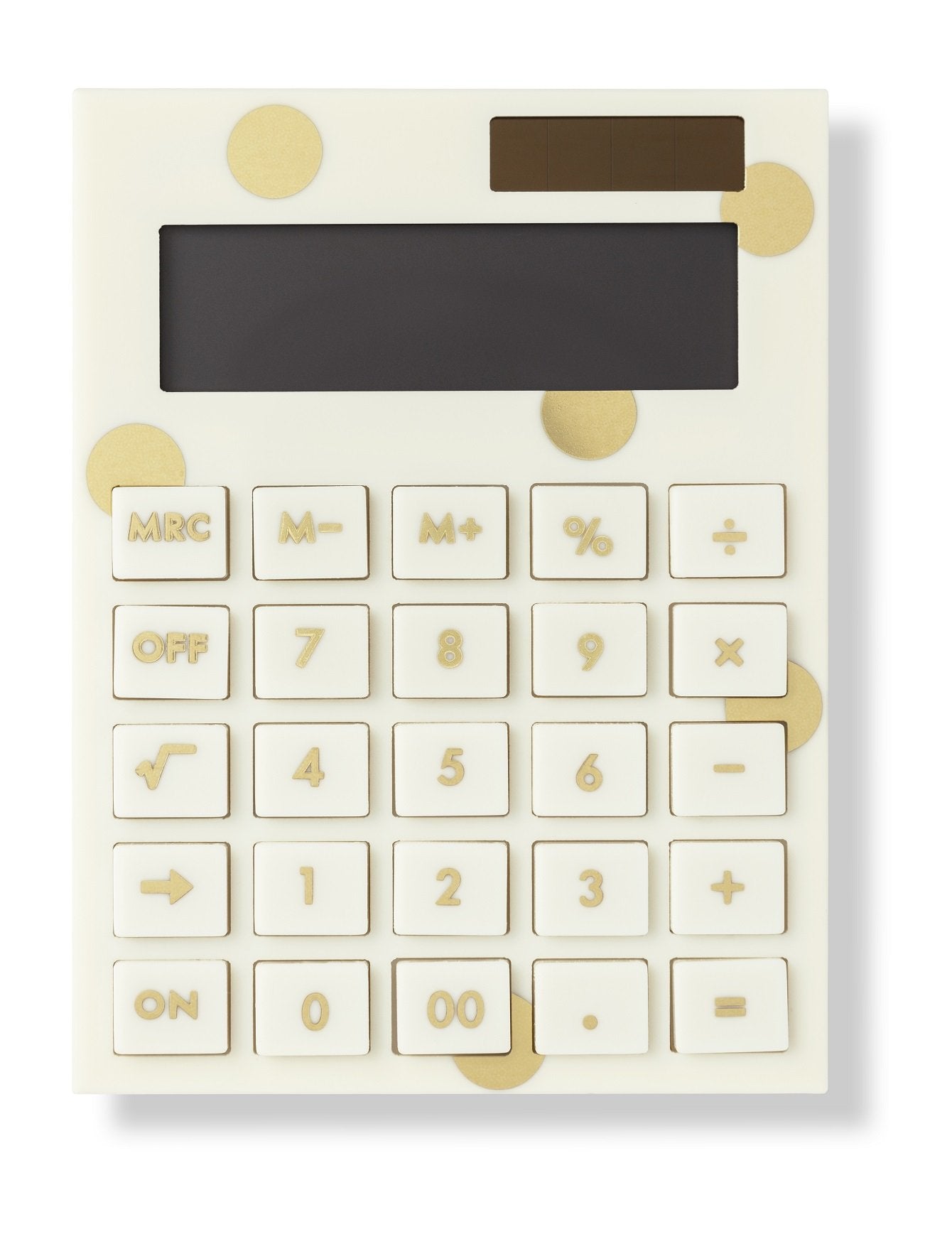 Gold Dot Acrylic Solar Desktop Calculator