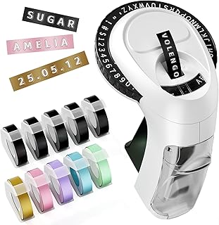 Manual Embossing Label Maker with 10 Color Tapes