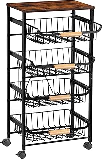 5-Tier Metal Rolling Kitchen Storage Cart