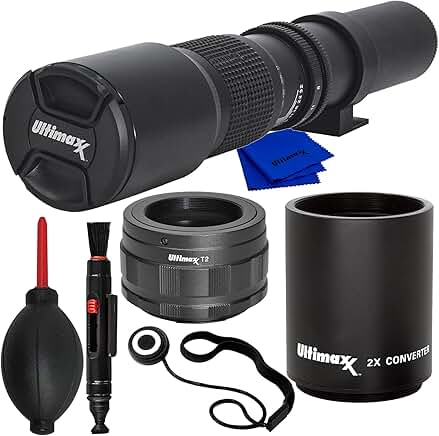 High-Power 500mm Telephoto Lens Kit with Converter and Adapter