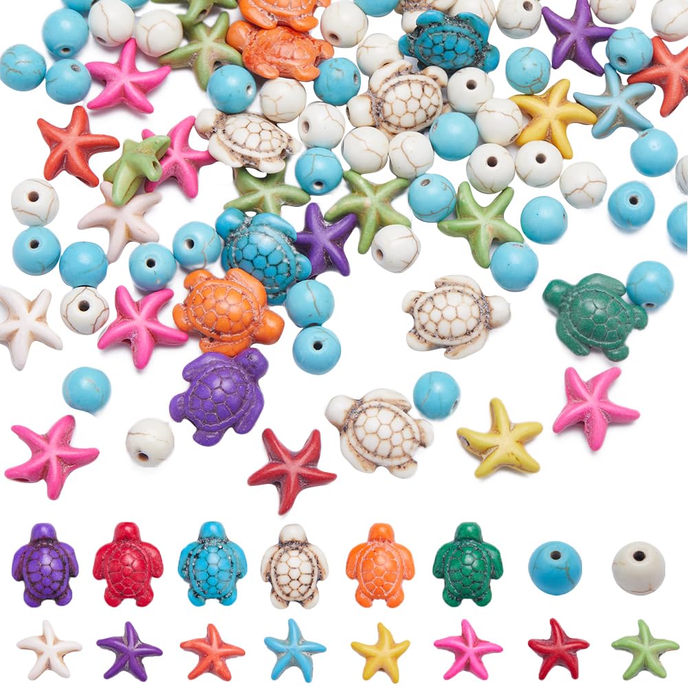 Colorful Turtle and Starfish Beads for Jewelry Making