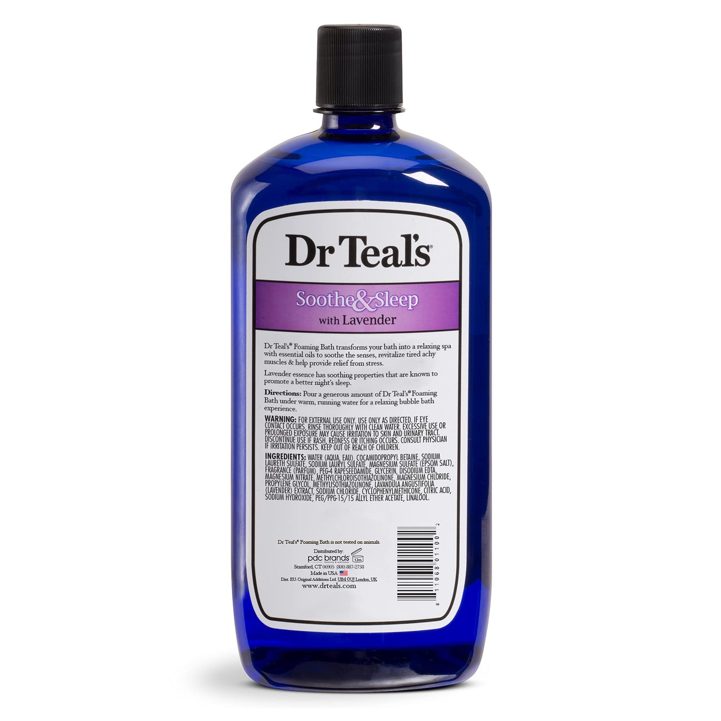 Foaming Bath with Pure Epsom Salt, Soothe  Sleep with Lavender, 34 fl oz Pack of 4)