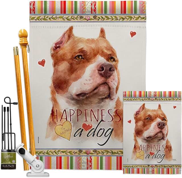 Fawn Pitbull Garden House Flag Kit