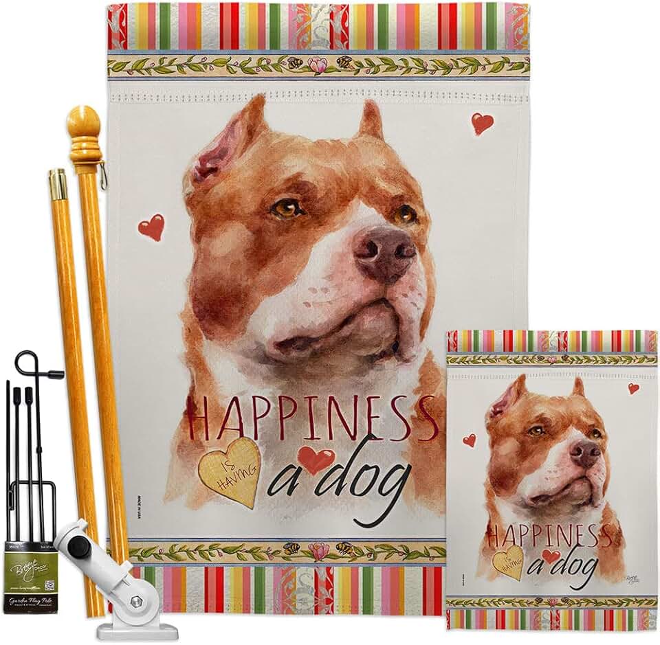 Fawn Pitbull Garden House Flag Kit