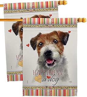 Parson Russell Terrier House Flag Set for Garden