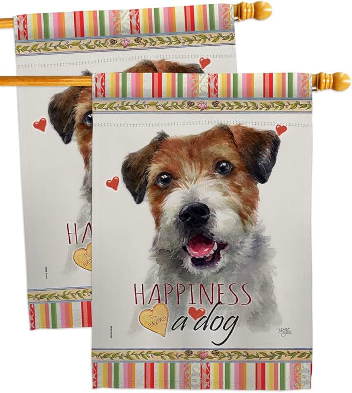 Parson Russell Terrier House Flag Set for Garden