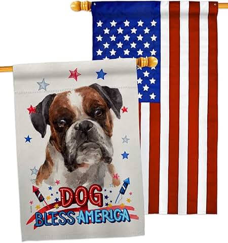 Patriotic Boxer Dog House Flag Pack for Garden or Yard