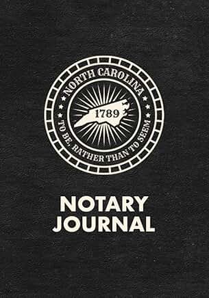 North Carolina Notary Log Book for Public Notarizations