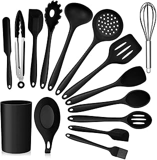 15-Piece Silicone Kitchen Utensil Set with Holder