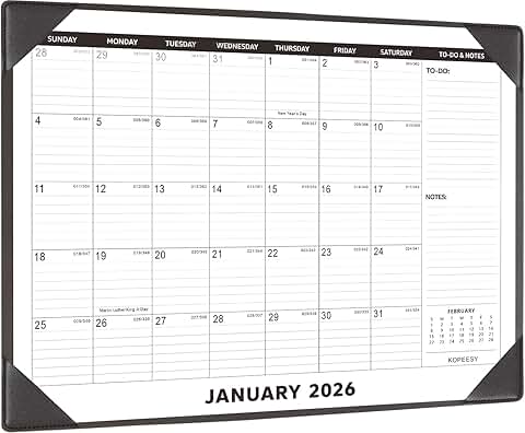 Large 2026 Desk Calendar with Desktop Mat