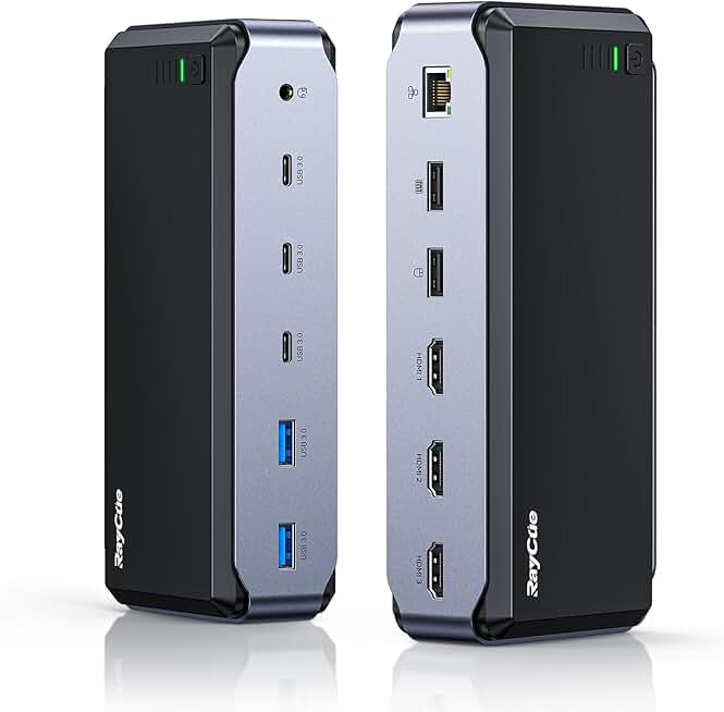 USB C Docking Station with Dual 4K HDMI and USB Ports