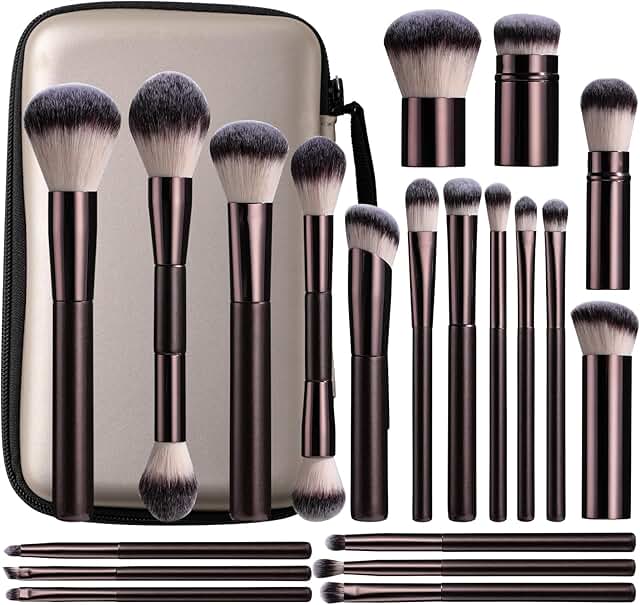 20-Piece Makeup Brush Set with Travel Case