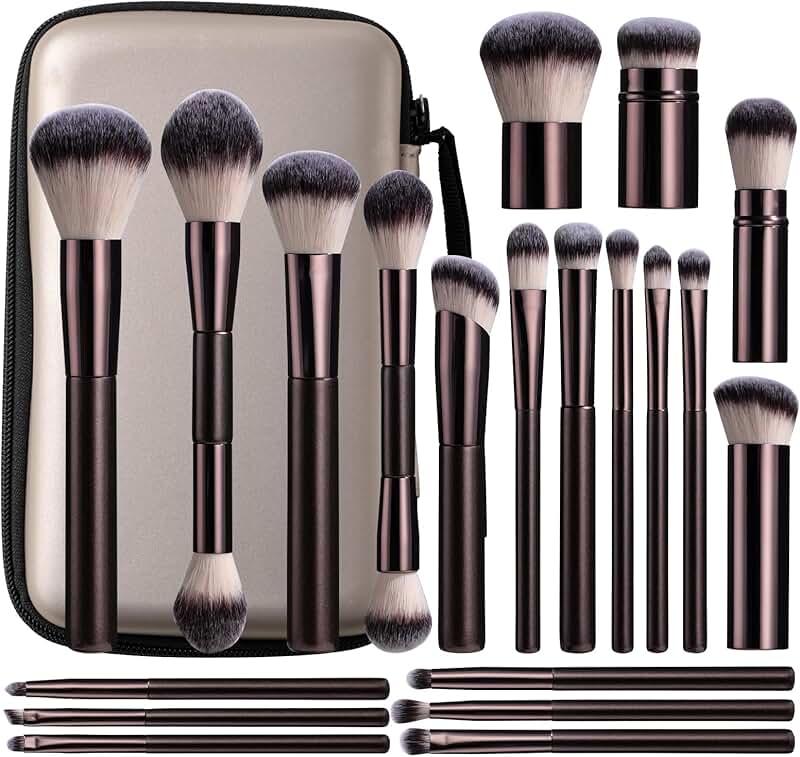 20-Piece Makeup Brush Set with Travel Case