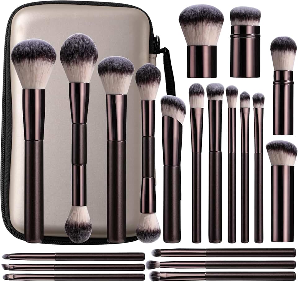 20-Piece Makeup Brush Set with Travel Case