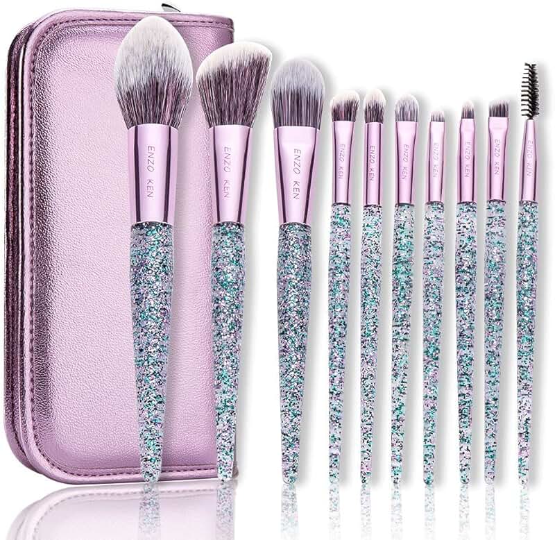 Colorful Vegan Makeup Brush Set with Case