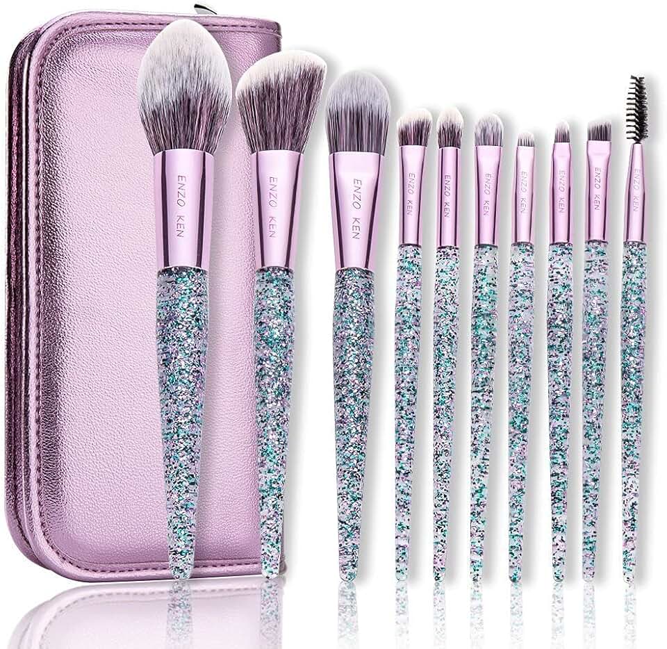 Colorful Vegan Makeup Brush Set with Case