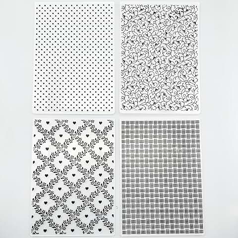 Set of 4 3D Embossing Folders for Card Making and Crafts