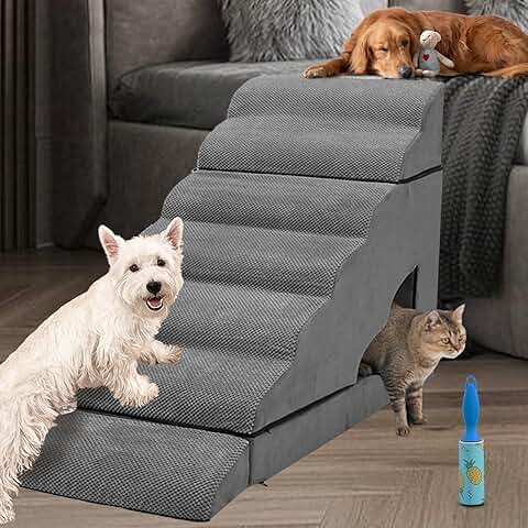 Dog Stairs for High Beds, 7 Steps, Non-Slip