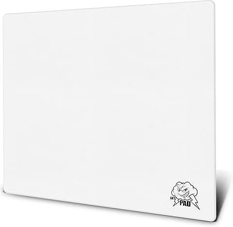 Large White Glass Gaming Mouse Pad, 400x500mm