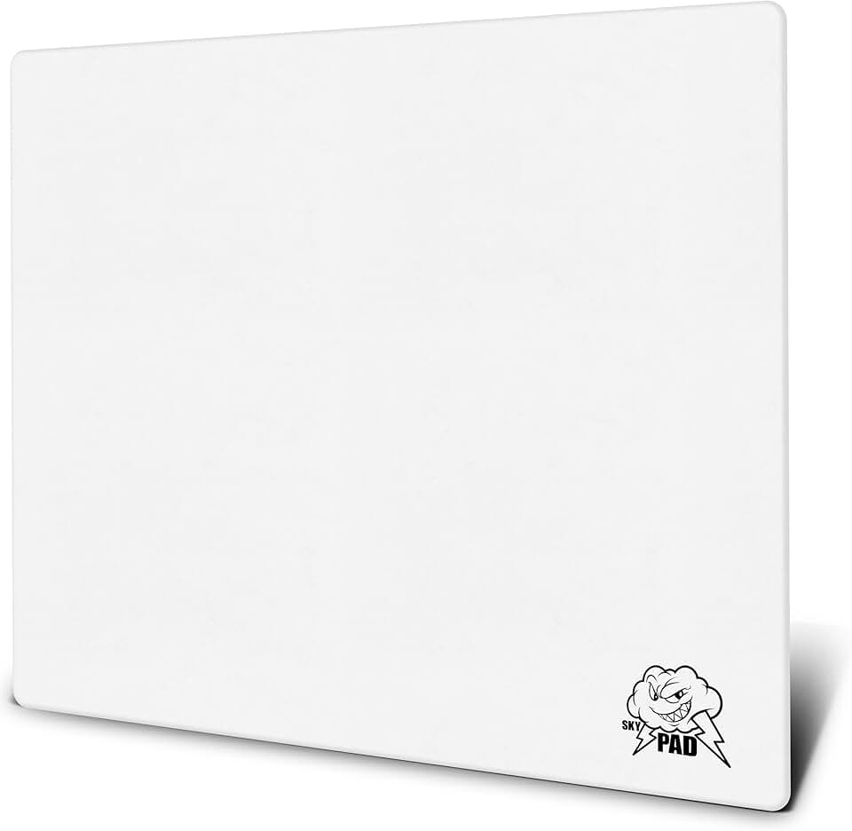 Large White Glass Gaming Mouse Pad, 400x500mm