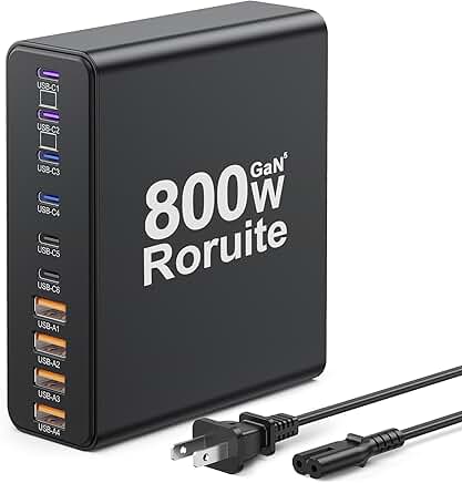 800W USB C Charging Station with 10 Ports