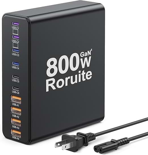 800W USB C Charging Station with 10 Ports