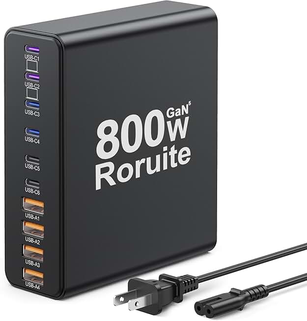 800W USB C Charging Station with 10 Ports