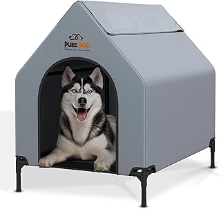 Large Weatherproof Outdoor Dog House with Canopy