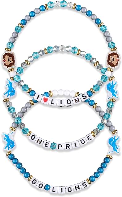 Unisex NFL Team Logo Beaded Friendship Bracelets Set