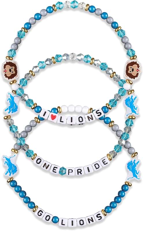 Unisex NFL Team Logo Beaded Friendship Bracelets Set