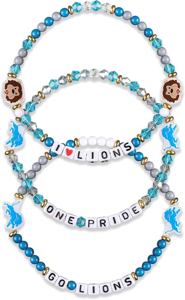 Unisex NFL Team Logo Beaded Friendship Bracelets Set