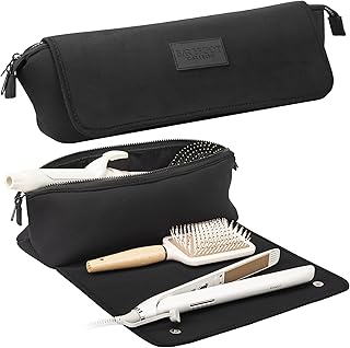 Travel Hair Tool Bag with Heat-Resistant Mat and Pockets