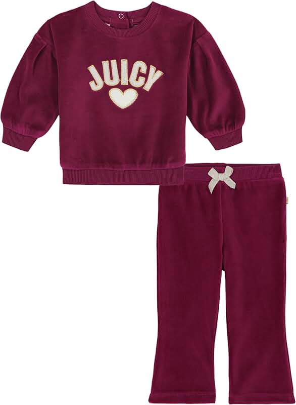 Baby girls' velour pant set